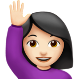 Emoji de una mujer levantando la mano